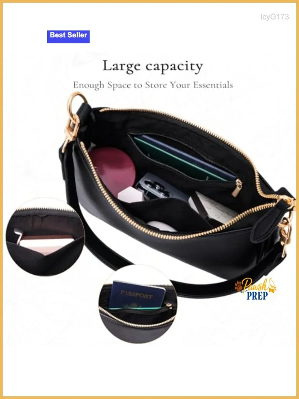 PU Leather Small Hobo Shoulder Bag Women Purse Handbag Gold Chain Strap